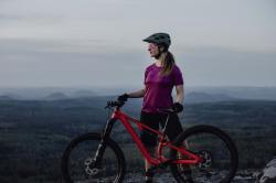 Force MTB MOUNT LADY fialový cyklistický dres - kr. rukáv