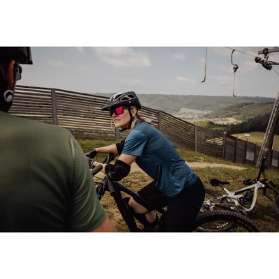 Force MTB MOUNT LADY modrý dámský dres - kr. rukáv