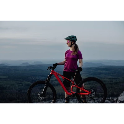 Force MTB MOUNT LADY fialový cyklistický dres - kr. rukáv