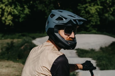 Force MTB RULES béžový cyklodres - kr. rukáv