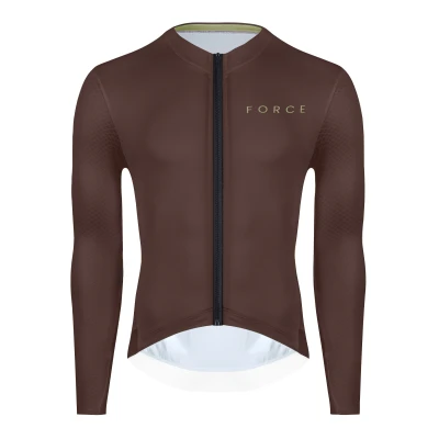 Force PLAIN hnědý dres - dlouhý rukáv