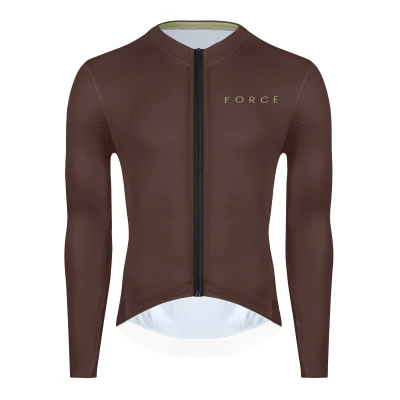 Force PLAIN hnědý dres - dlouhý rukáv