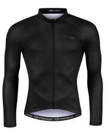 Force PURE čierny pánsky cyklistický dres - dlhý rukáv
