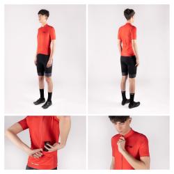 Force PURE červený pánský cyklistický dres - kr. rukáv