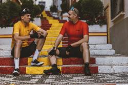 Force PURE červený pánský cyklistický dres - kr. rukáv