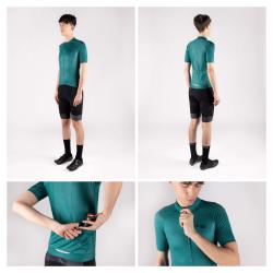 Force PURE petrolejový pánsky cyklodres - kr. rukáv