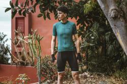 Force PURE petrolejový pánsky cyklodres - kr. rukáv