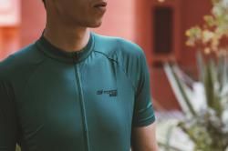 Force PURE petrolejový pánsky cyklodres - kr. rukáv