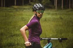 Force PURE LADY fialový dámský cyklodres - kr. rukáv