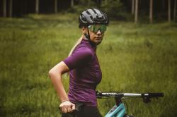 Force PURE LADY fialový dámsky cyklodres - kr. rukáv