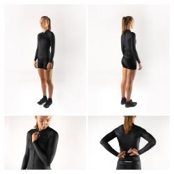 Force PURE UNI čierny cyklistický dres - dlhý rukáv