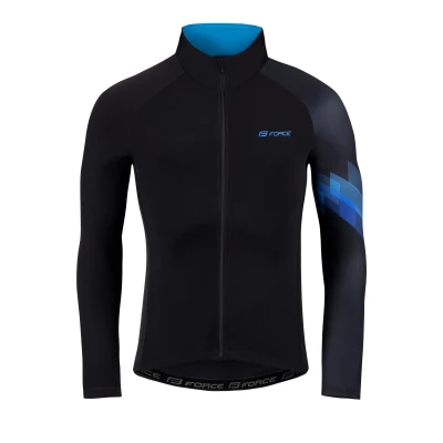 Force RIDGE černo-modrý cyklistický dres - dlouhý rukáv