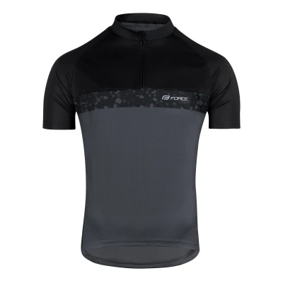 Force ROCK šedo-černý cyklistický dres - krátký rukáv