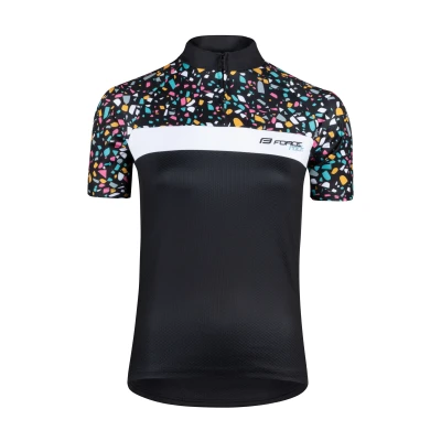 Force ROCK LADY černý dámský cyklistický dres -kr. rukáv