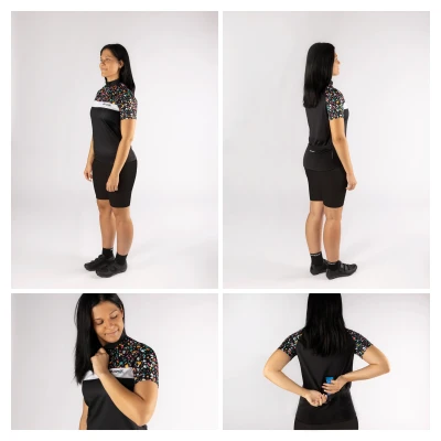 Force ROCK LADY černý dámský cyklistický dres -kr. rukáv