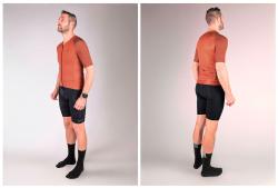 Force SCRIPT cihlový cyklodres - kr. rukáv