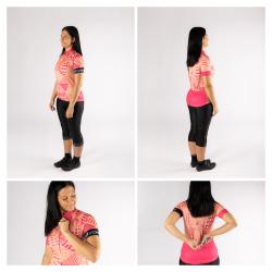 Force SHARD LADY meruňkový dámský cyklodres - kr. rukáv