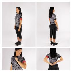 Force SHARD LADY šedo-čierny dámsky cyklodres -kr. rukáv