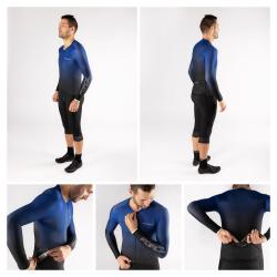 Force SMOOTH modro-čierny cyklistický dres - dlhý rukáv