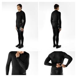 Force SPIKE černo-bílý cyklistický dres - dlouhý rukáv