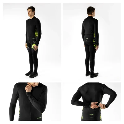 Force SPIKE černo-fluo cyklodres - dlouhý rukáv