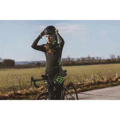 Force SPIKE černo-fluo cyklodres - dlouhý rukáv