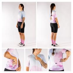 Force SPLASH LADY růžovo-modrý dámský dres - kr. rukáv