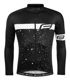 Force SPRAY čierno-biely cyklistický dres - dlhý rukáv