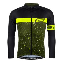 Force SPRAY army-fluo pánsky cyklistický dres - dlhý rukáv