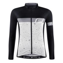 Force SPRAY LADY bílo-černý dámský cyklodres - dl. rukáv