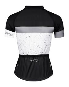 Force SPRAY LADY bílo-černý dámský cyklodres - kr. rukáv