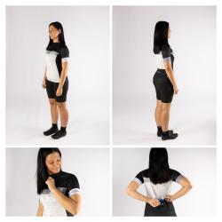 Force SPRAY LADY bílo-černý dámský cyklodres - kr. rukáv