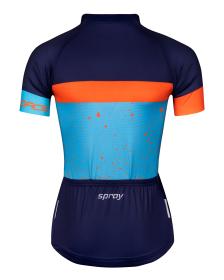 Force SPRAY LADY modro-oranžový dámský cyklodres - kr. rukáv