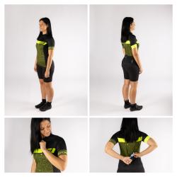 Force SPRAY LADY army-fluo dámský cyklodres - kr. rukáv