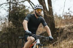 Force STREAM černý pánský cyklodres - krátký rukáv