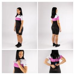 Force VIEW LADY černo-bílo-růžový dámský cyklodres