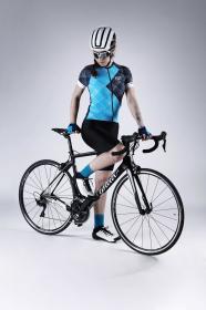 Force VISION modrý dámsky cyklodres - kr. rukáv