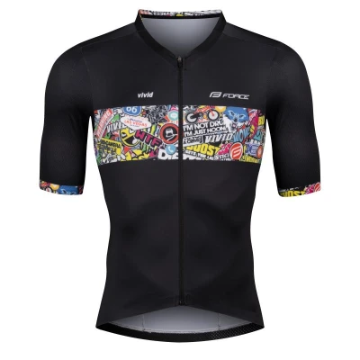 Force VIVID černý cyklistický dres - kr. rukáv Force VIVID černý cyklistický dres - kr. rukáv