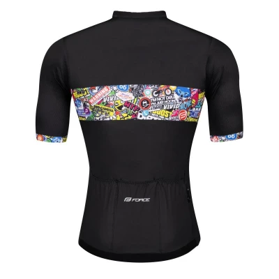 Force VIVID černý cyklistický dres - kr. rukáv