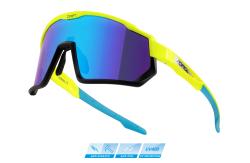 Force DRIFT fluo-černé cyklistické brýle - modrá kontrast. revo sklo brýle