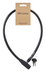 Force Zámek ECO klíčkový bez držáku 70cm/8mm, černý