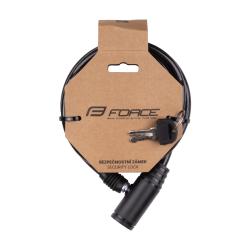 Force Zámek ECO spirálový s držákem 120cm/8mm, černý