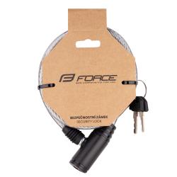 Force Zámok F ECO špirálový s držiakom 120cm/8mm, číry