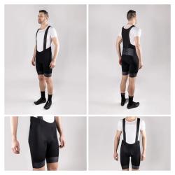 Force FASHION černo-šedé cyklokalhoty se šráky a vložkou