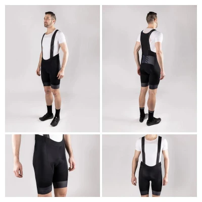 Force FASHION černo-šedé cyklokalhoty se šráky a vložkou