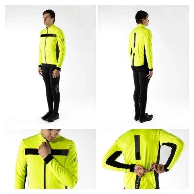 Force FROST fluo-černá pánská softshell cyklobunda