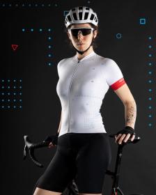 Force GAME bílý dámský cyklodres - kr. rukáv POUZE S (VÝPRODEJ)