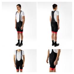 Force GAME červený cyklistický dres + Force STRIPE černo-červené cyklokraťasy