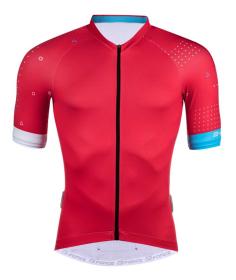 Force GAME červený cyklistický dres - kr. rukáv + Force BLADE MTB černé cyklokraťasy