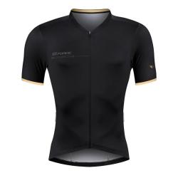 Force GOLD černo-zlatý cyklistický dres + Force B38 černé cyklokraťasy se šráky s vložkou